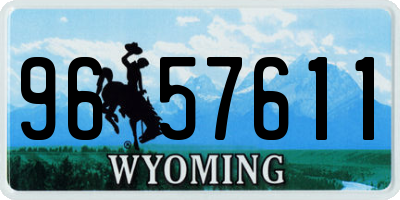 WY license plate 9657611