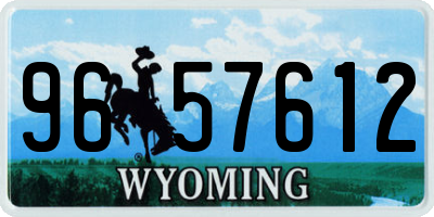 WY license plate 9657612