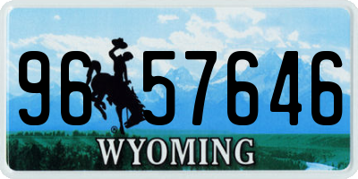 WY license plate 9657646