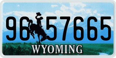 WY license plate 9657665