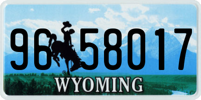 WY license plate 9658017