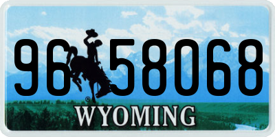 WY license plate 9658068