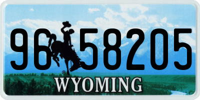 WY license plate 9658205