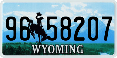 WY license plate 9658207