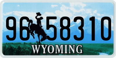 WY license plate 9658310