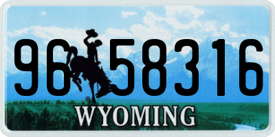 WY license plate 9658316