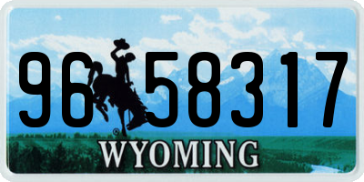 WY license plate 9658317