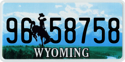 WY license plate 9658758