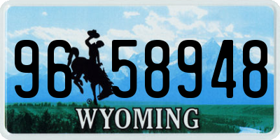 WY license plate 9658948