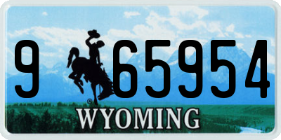 WY license plate 965954