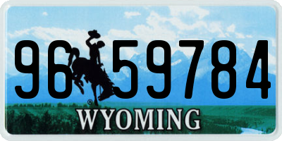 WY license plate 9659784