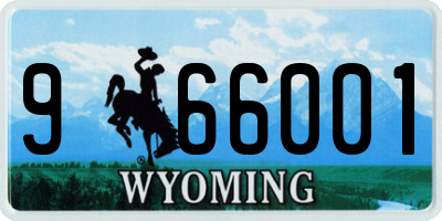 WY license plate 966001