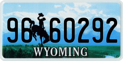 WY license plate 9660292