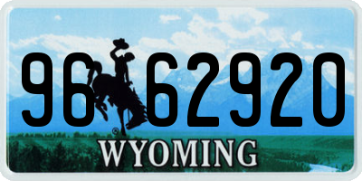 WY license plate 9662920