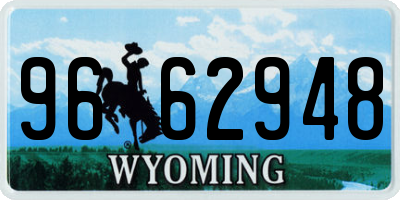 WY license plate 9662948