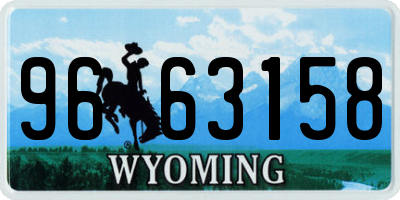 WY license plate 9663158