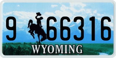 WY license plate 966316