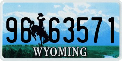 WY license plate 9663571