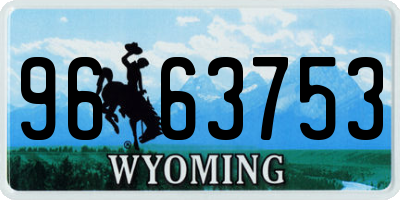 WY license plate 9663753