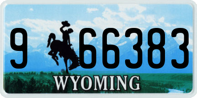 WY license plate 966383