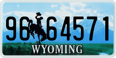 WY license plate 9664571