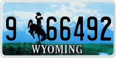WY license plate 966492