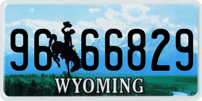 WY license plate 9666829