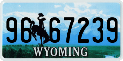 WY license plate 9667239