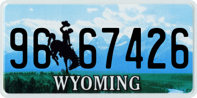 WY license plate 9667426