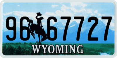 WY license plate 9667727