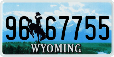 WY license plate 9667755