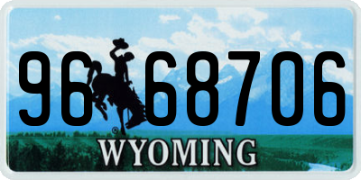 WY license plate 9668706