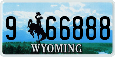 WY license plate 966888