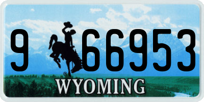 WY license plate 966953