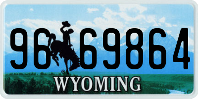 WY license plate 9669864
