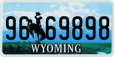 WY license plate 9669898