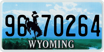 WY license plate 9670264