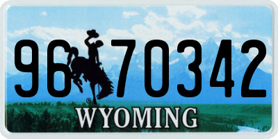 WY license plate 9670342