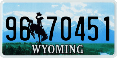 WY license plate 9670451