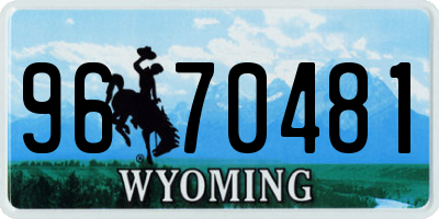 WY license plate 9670481