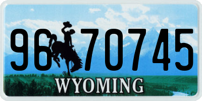 WY license plate 9670745