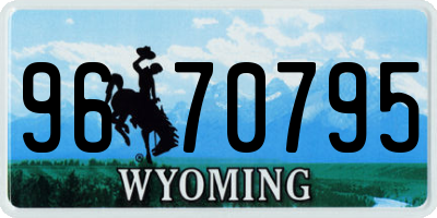 WY license plate 9670795