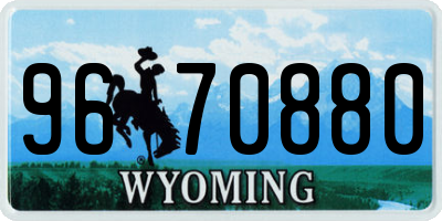 WY license plate 9670880