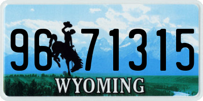 WY license plate 9671315