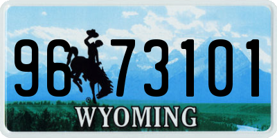WY license plate 9673101