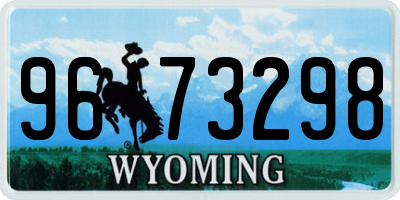 WY license plate 9673298