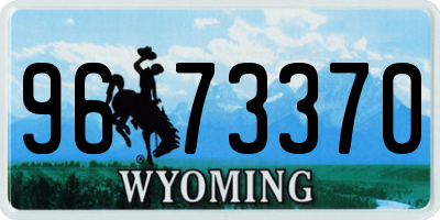 WY license plate 9673370