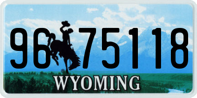 WY license plate 9675118