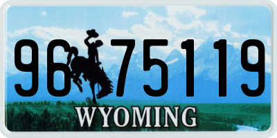 WY license plate 9675119
