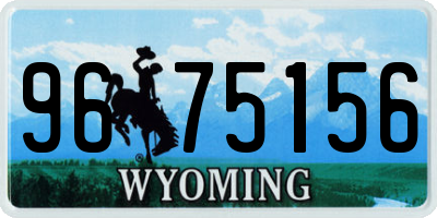 WY license plate 9675156